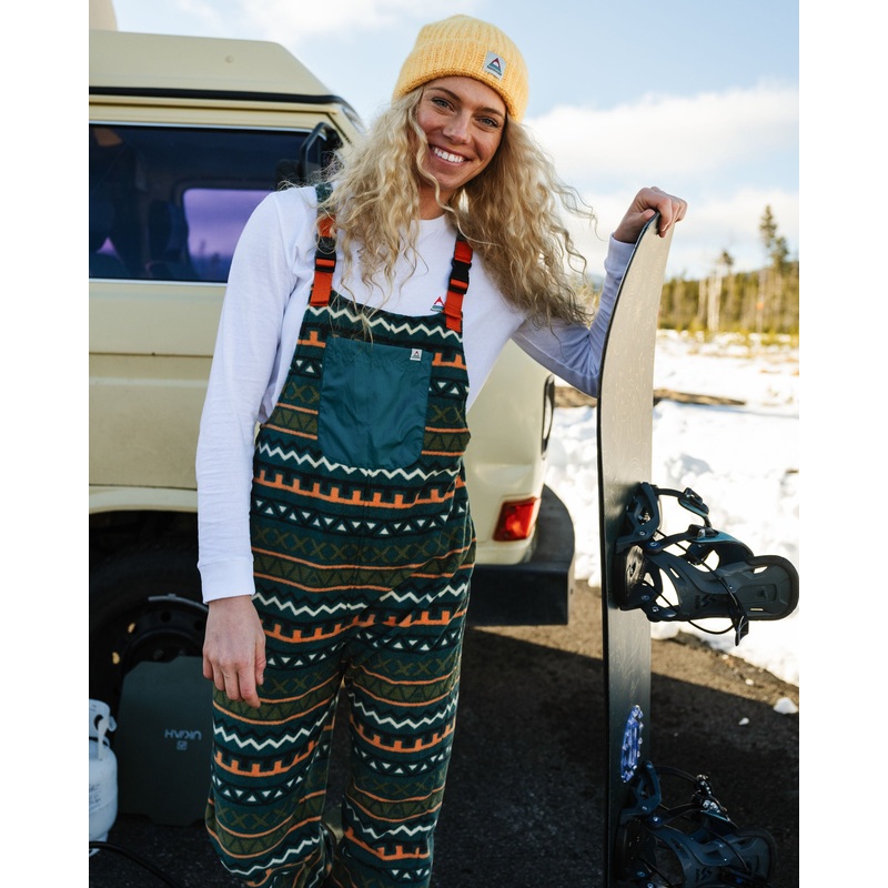Ace Recycled Polar Fleece Dungarees – Retro Geo Mediterranean