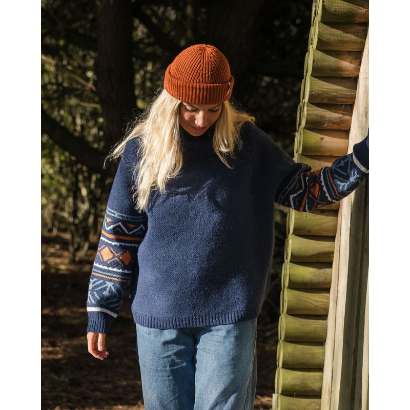 Ambiance Recycled Knitted Jumper – Homespun Stripe Navy