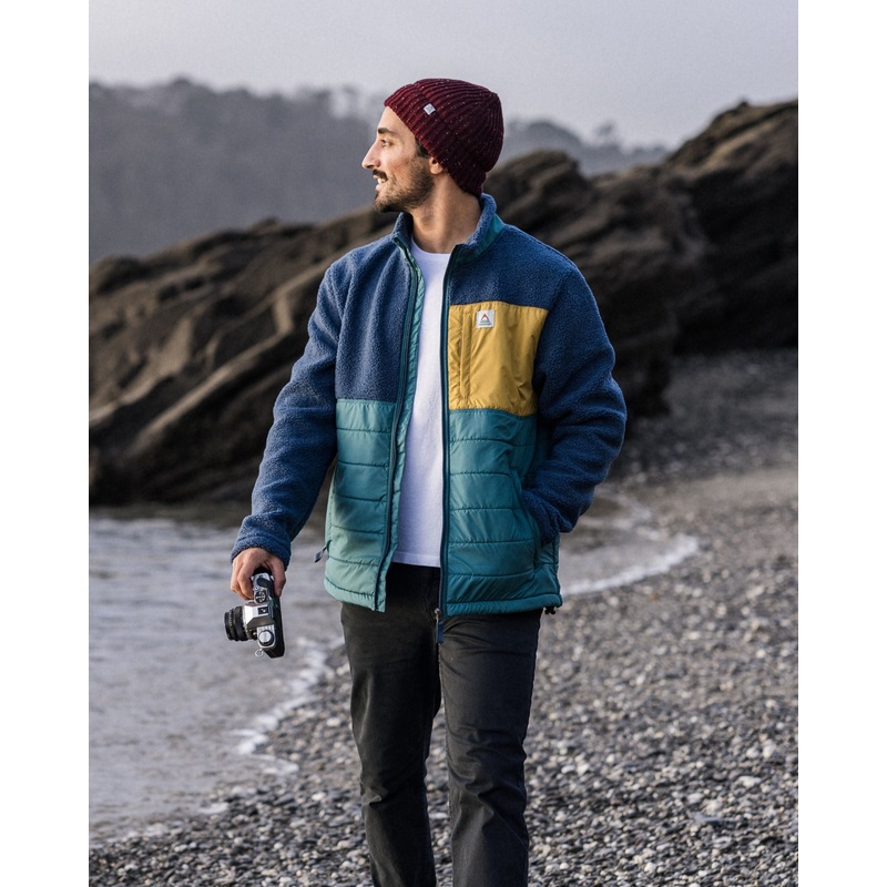 Born Explorer Recycled Polar-Lined Sherpa Fleece – Dark Denim