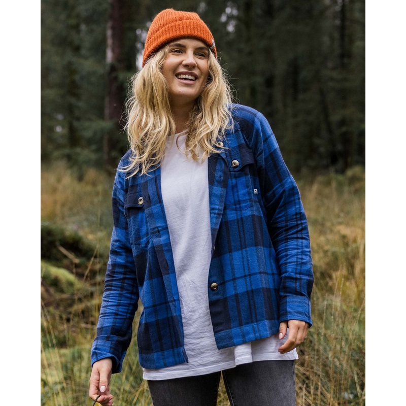 Harmony Organic Cotton Check Shirt – True Blue