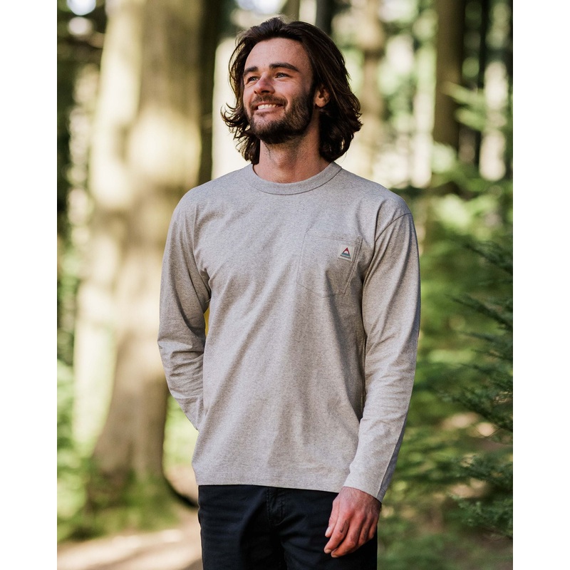 Heritage Organic Relaxed Fit LS T-Shirt – Grey Marl