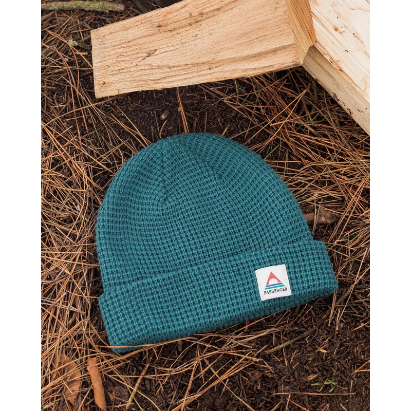 Moss Double Layer Recycled Waffle Beanie – Mediterranean