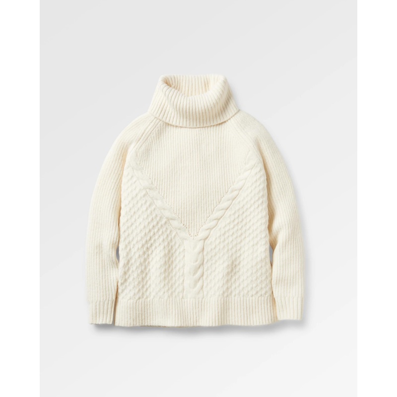 Snuggle Recycled Knitted Polo Neck – Off White