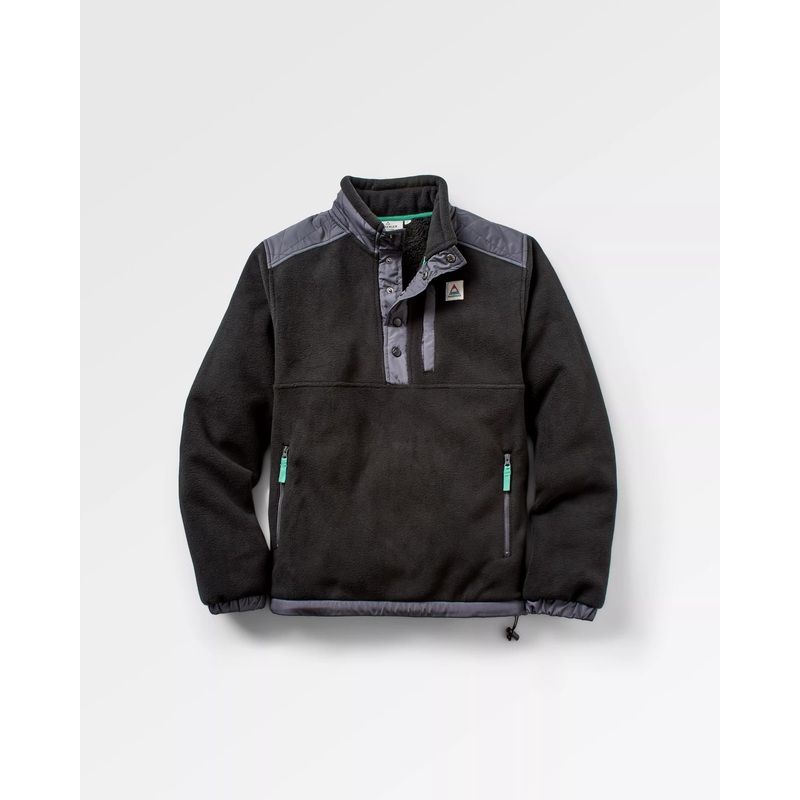 Solace Recycled Sherpa-Lined Polar Fleece – Black