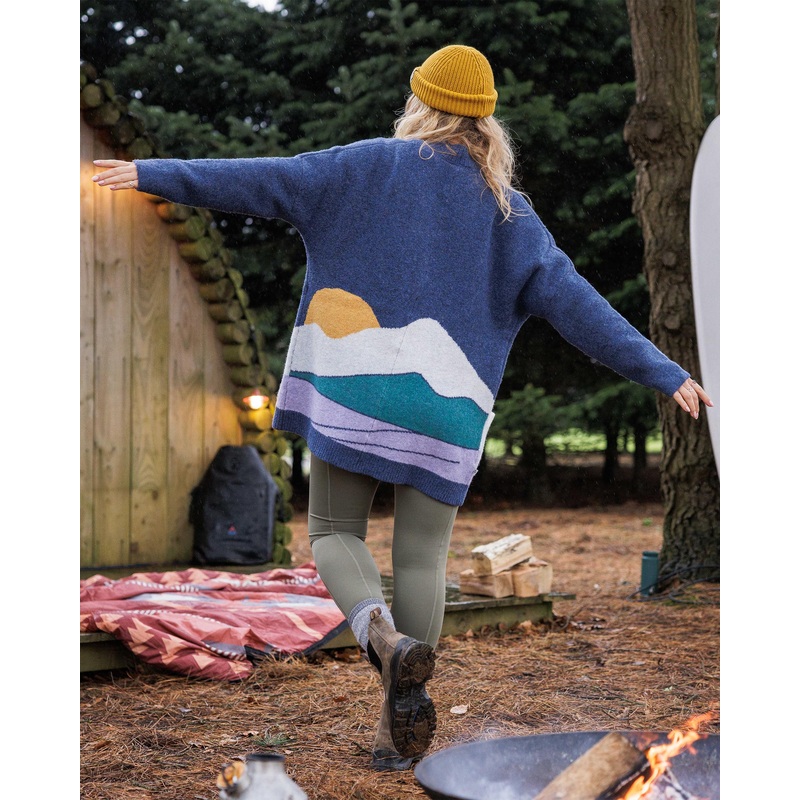 Vista Recycled Knitted Cardigan – Dark Denim