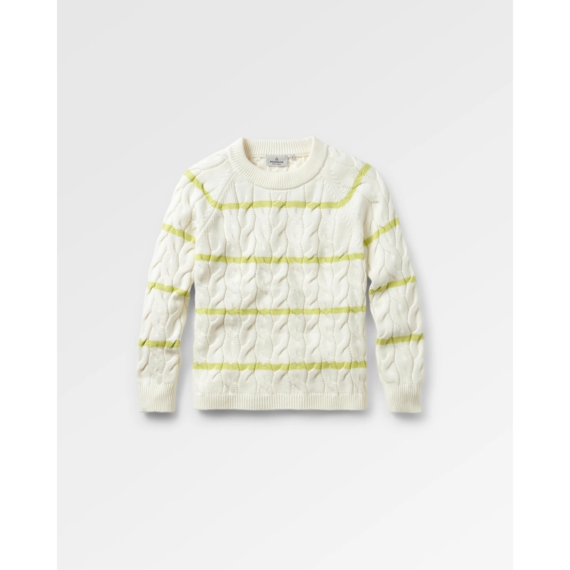 Comfort Stripe Organic Knitted Jumper – Lime Stripe