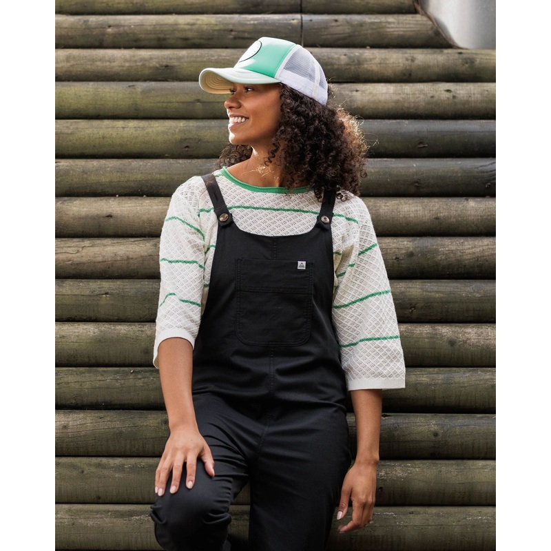 Migrate Organic Knitted Jumper – Green spruce stripe