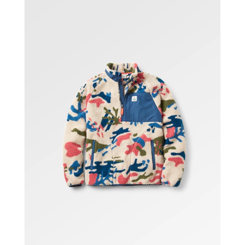 Offroad Recycled Sherpa 1/2 Zip Fleece – Seaweed Camo Pebble Grey