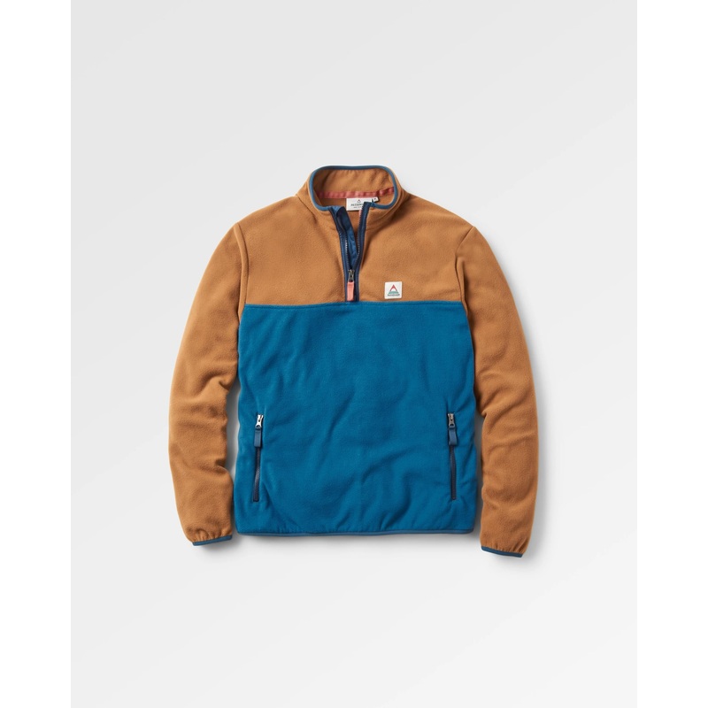 Set Off Recycled Polar Fleece – Toffee/Blue Steel