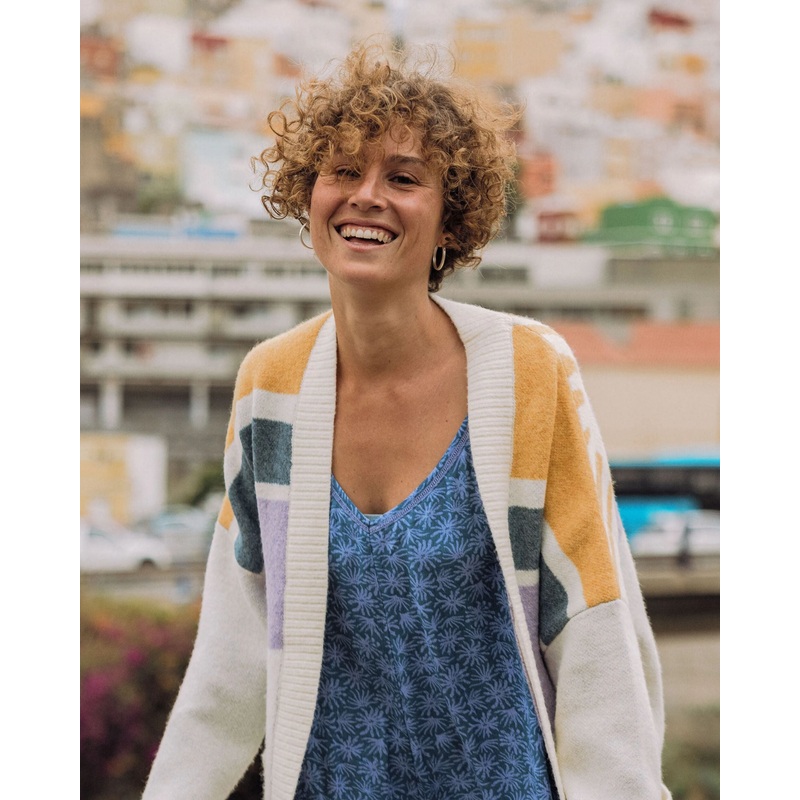 Sunsets Recycled Knitted Cardigan – Marshmallow