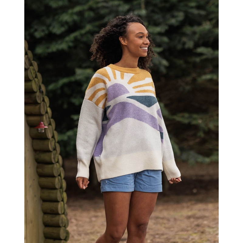 Sunsets Recycled Oversized Knitted Jumper – Marshmallow