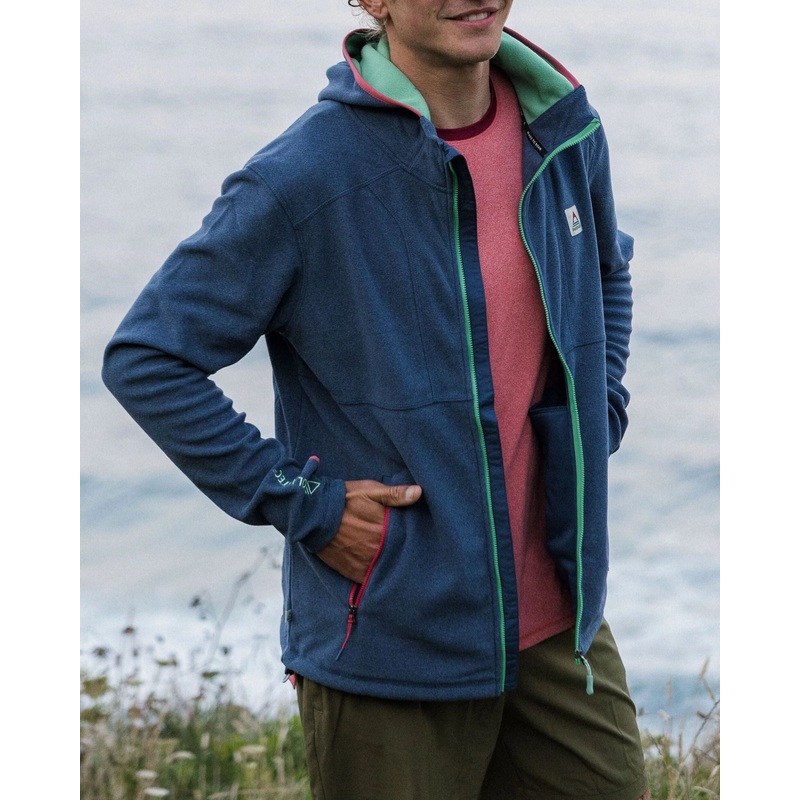 Pinegrove Recycled Polartec Fleece Hoodie – Dark Denim Marl