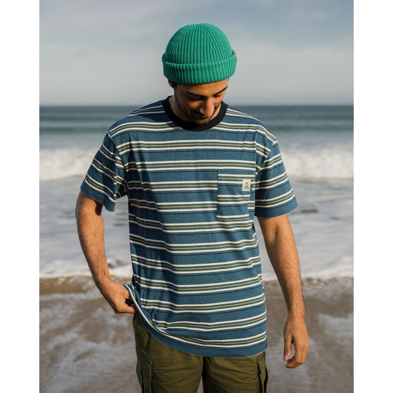 Retro Recycled Relaxed Fit T-Shirt – Blue Steel Marl