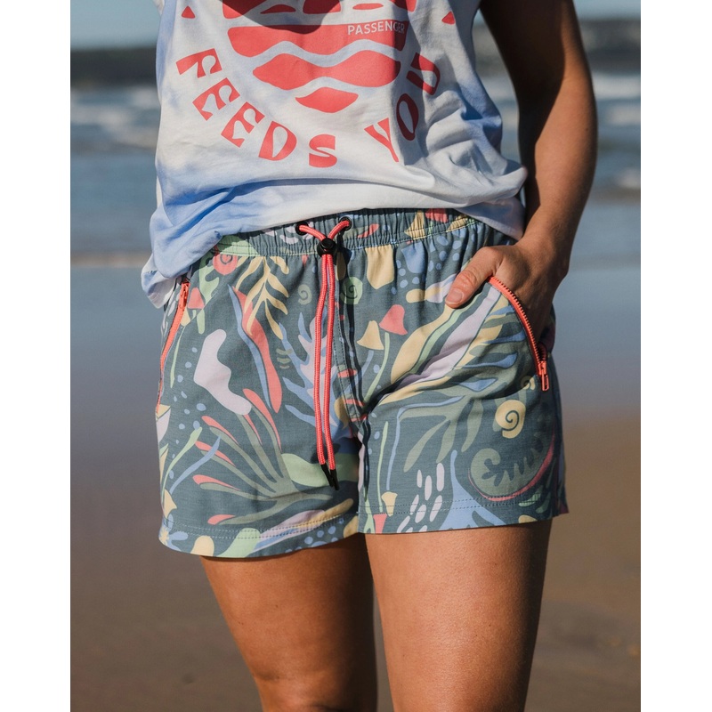 Way Out All Purpose Short – Abstract Seaweed Tidal Blue