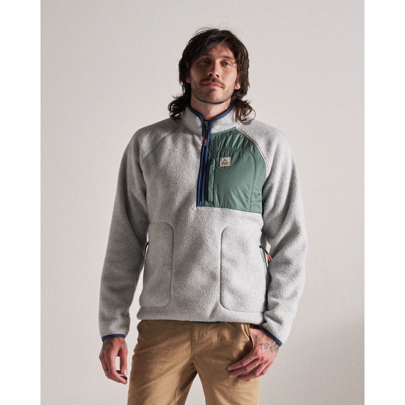 Offgrid 1/2 Zip Recycled Sherpa Fleece – Grey Marl 2
