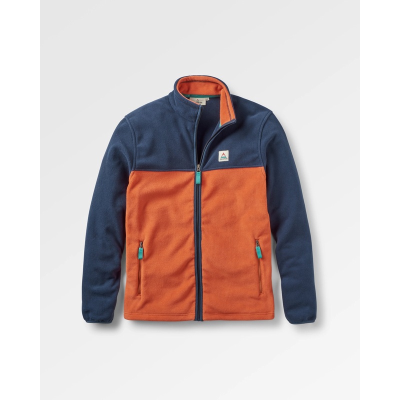 Ridge 2.0 Full Zip Recycled Polar Fleece – Rich Navy/ Burnt Orange