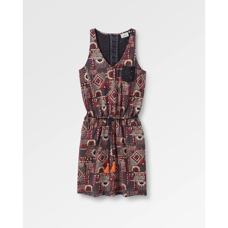 Rivergate Recycled Cotton Dress – Vintage Patchwork Black/Multi