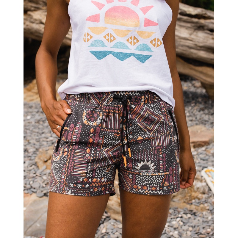 Way Out Recycled All Purpose Short – Vintage Patchwork Black/Multi