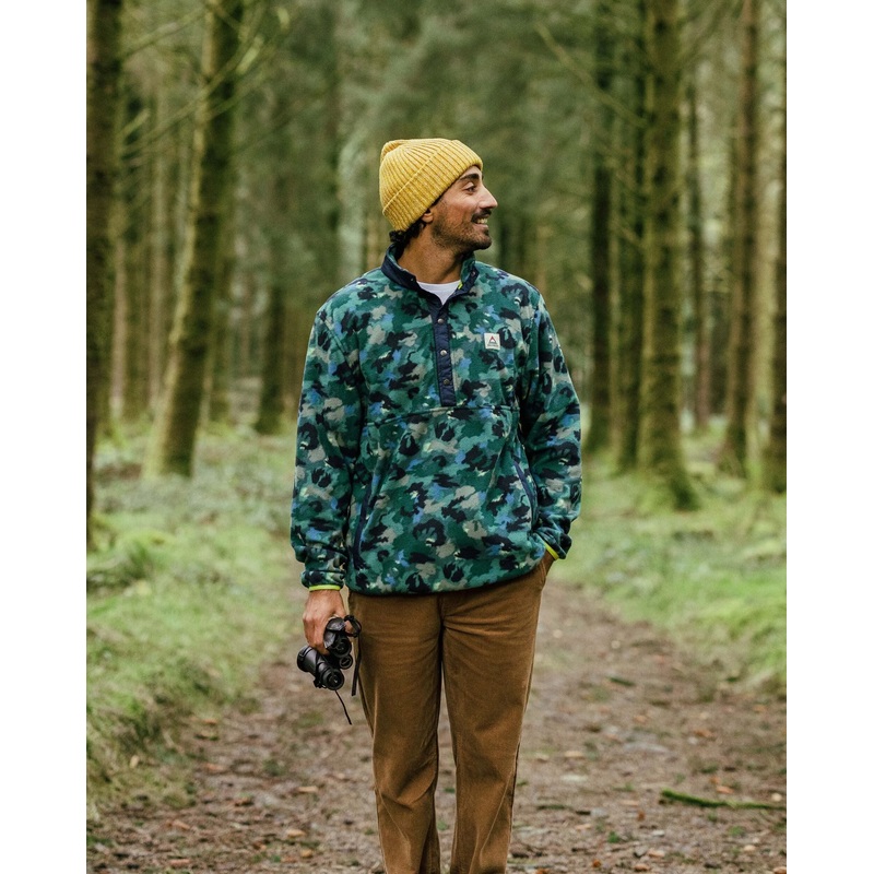 Adrift Recycled Polar Fleece – Alpine Camo Rain Forest