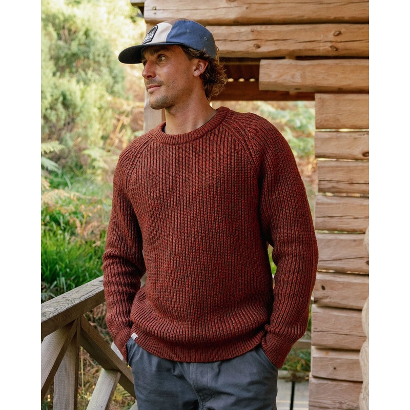 Fog Recycled Knitted Jumper – Red Ochre