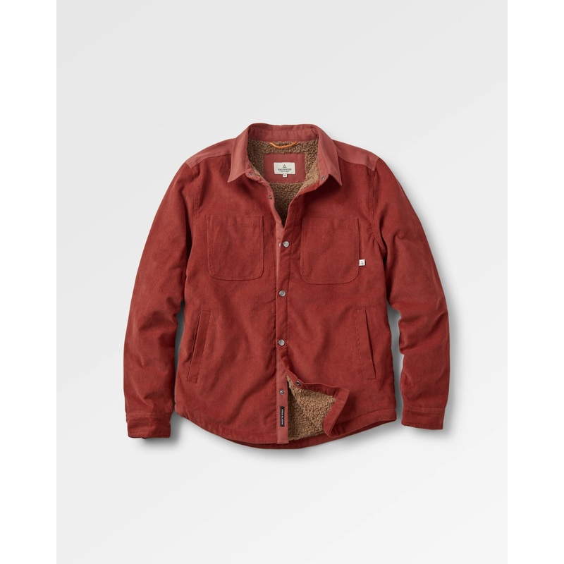 Kodiak Sherpa Lined Cord Overshirt – Red Ochre