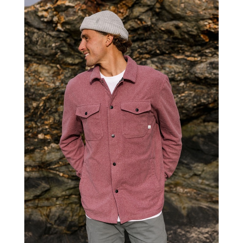 Maple Recycled Polar Fleece Shirt – Wine Marl