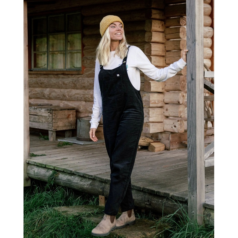 Meadows Organic Cotton Cord Dungarees – Black