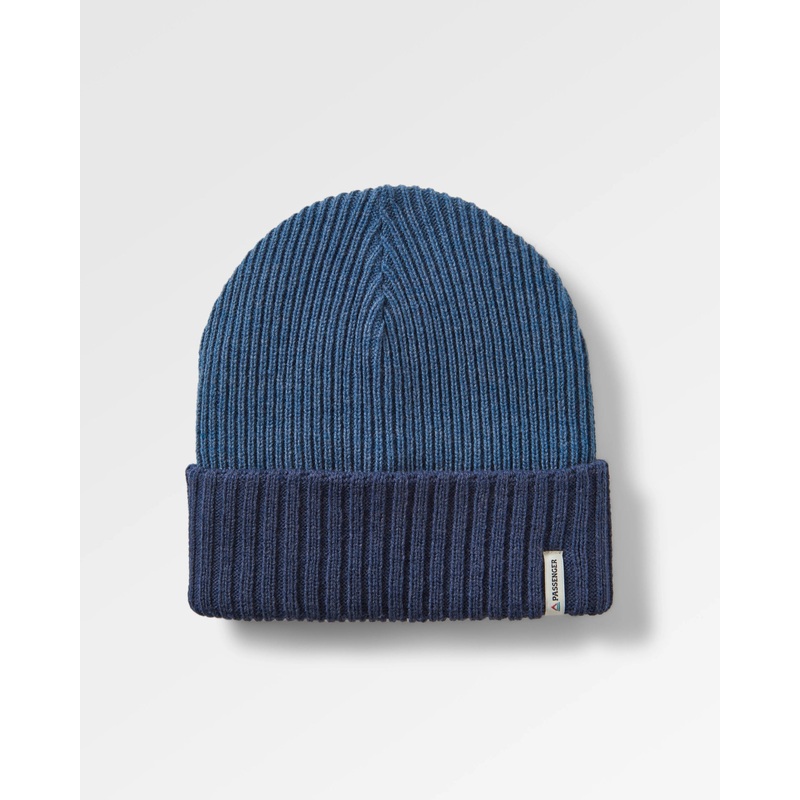 Outlook Recycled Beanie – Rich Navy/Dark Denim
