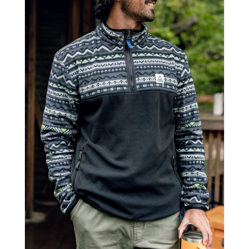 Set Off Recycled Polar 1/4 Zip Fleece – Mountain Geo Charcoal