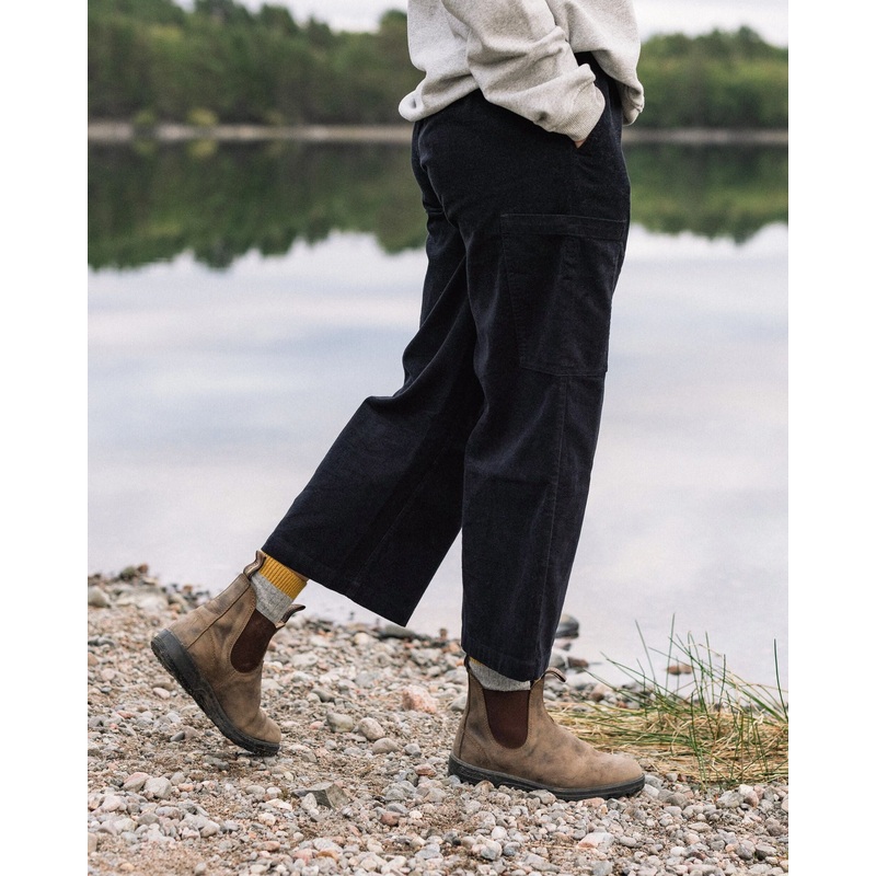 Someday Organic Cotton Corduroy Cropped Trouser – Black