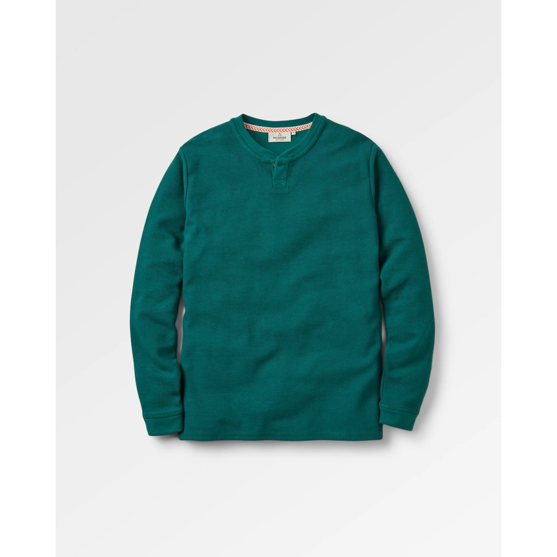 Stream Button Up Henley – Rain Forest