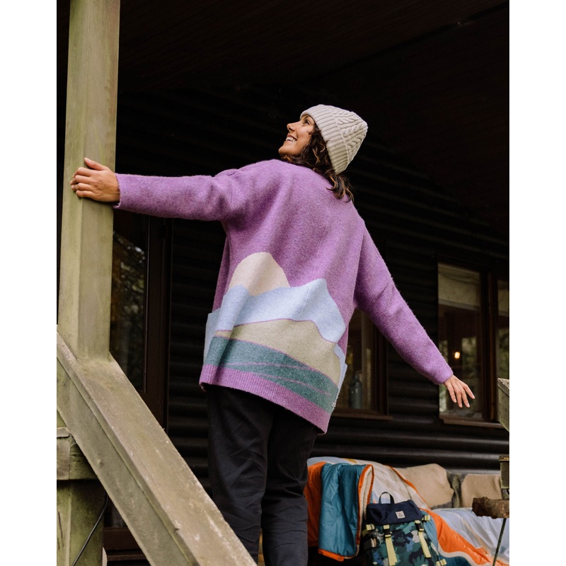 Vista Recycled Knitted Cardigan – Rhubarb