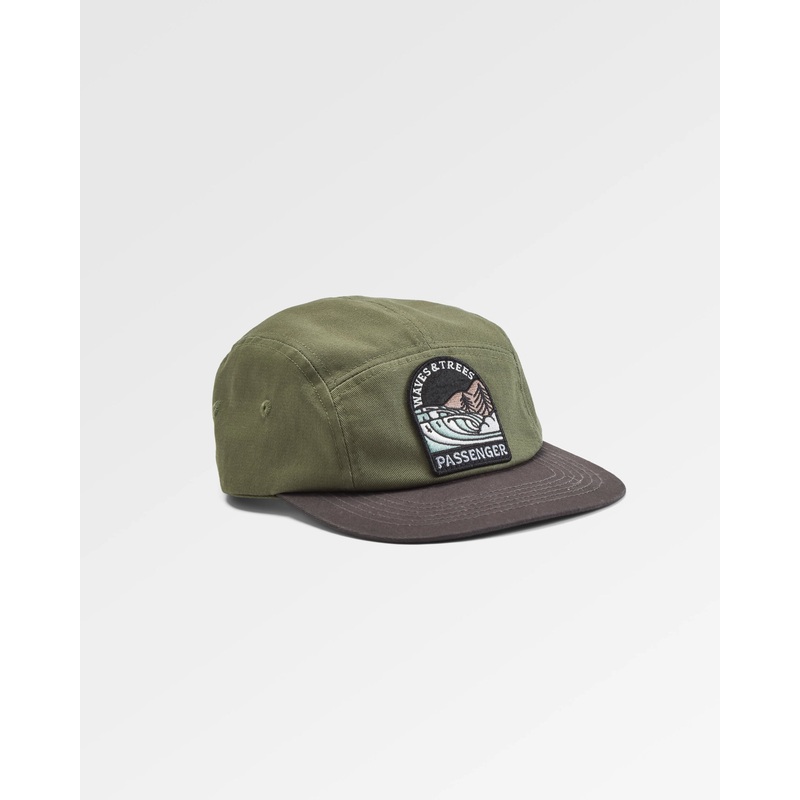 Waves & Trees Recycled 5 Panel Cap – Dusty Olive