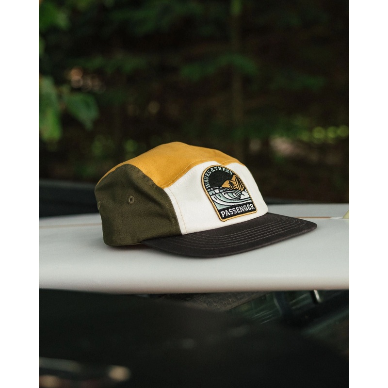 Waves & Trees Recycled 5 Panel Cap – Khaki