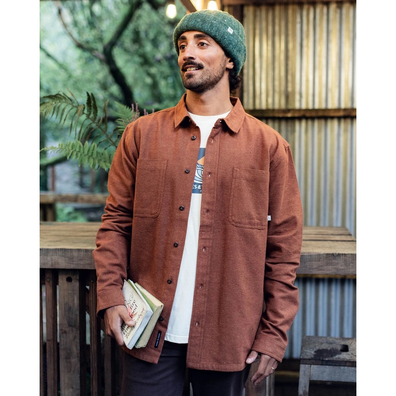 Backcountry Flannel Shirt – Cappuccino/Dusty Ochre
