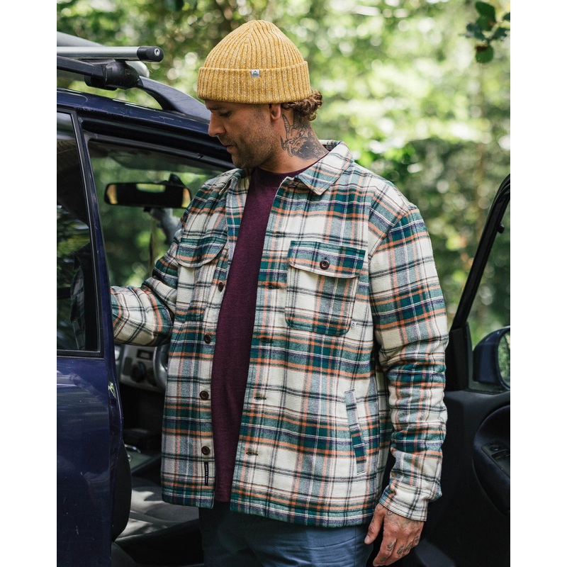 Freestyle Sherpa-Lined Overshirt – Birch/Rain Forest Check