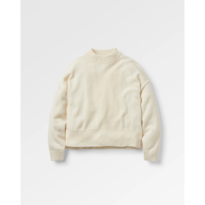 Hideout Oversized Recycled Knitted Jumper – Off White