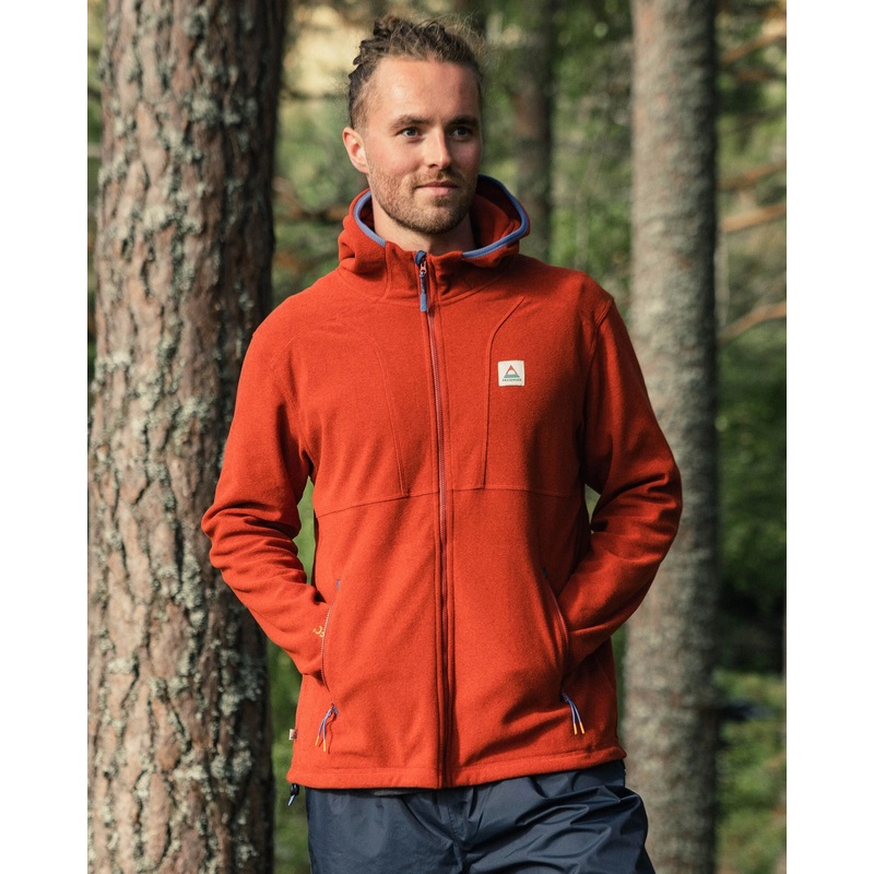 Pinegrove Recycled Polartec Fleece Hoodie – Red Ochre