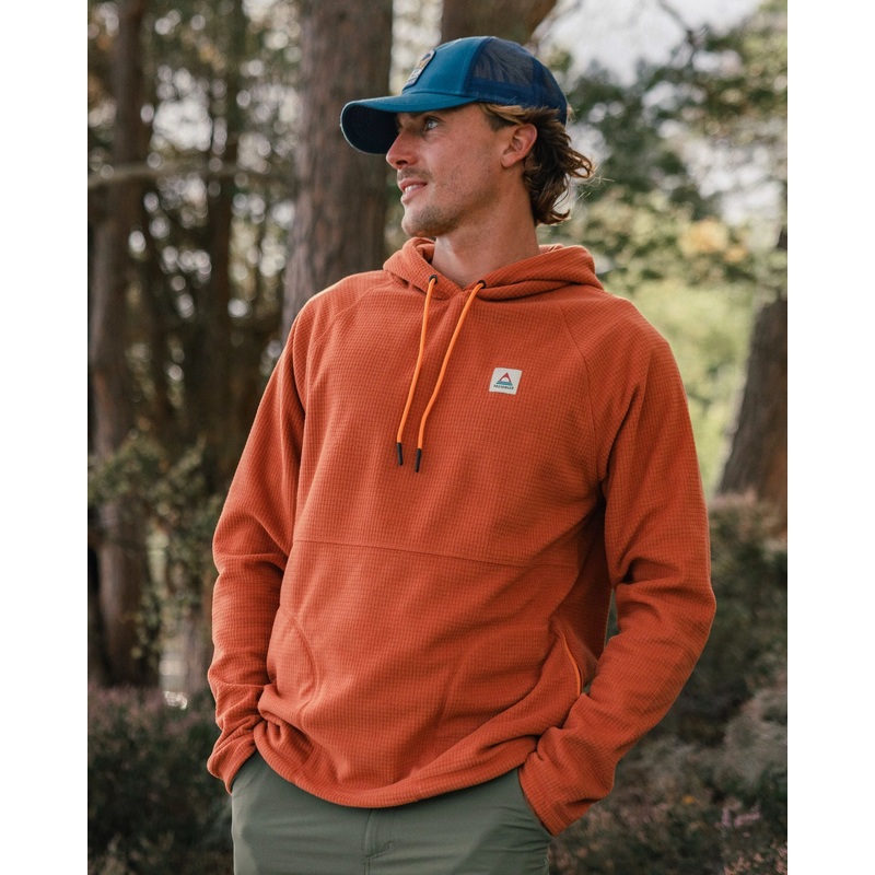Point Recycled Grid Polar Fleece Hoodie – Baked Clay