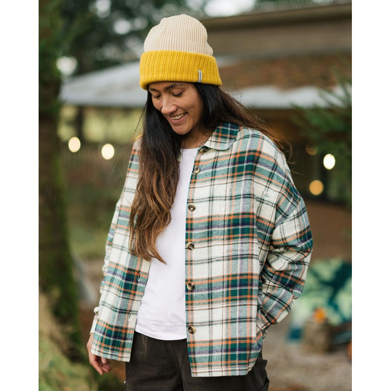 Rootsy Organic Cotton LS Shirt – Birch/Rain Forest Check