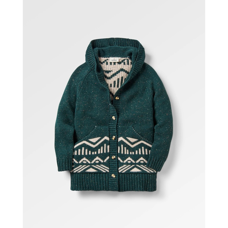 Snoozle Recycled Knitted Hooded Cardigan – Rain Forest