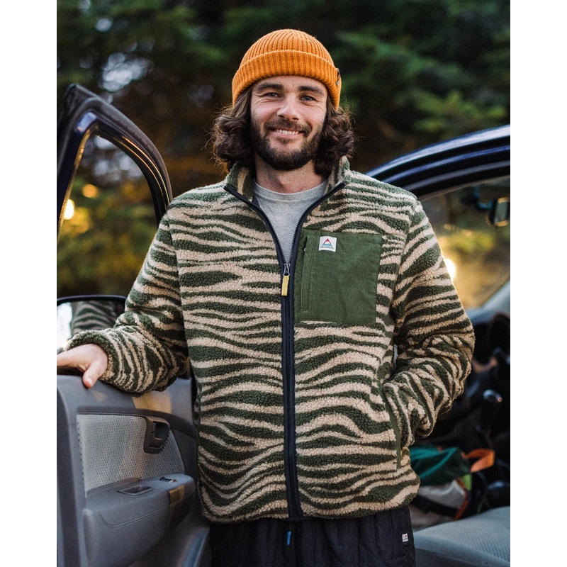 Trekker Recycled Deep-Pile Sherpa Fleece – Strata Khaki