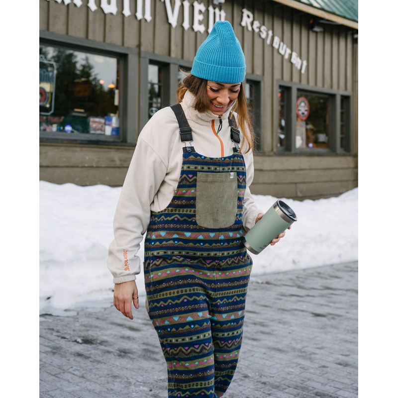 Ace Recycled Polar Fleece Dungarees – Mountain Geo Multi