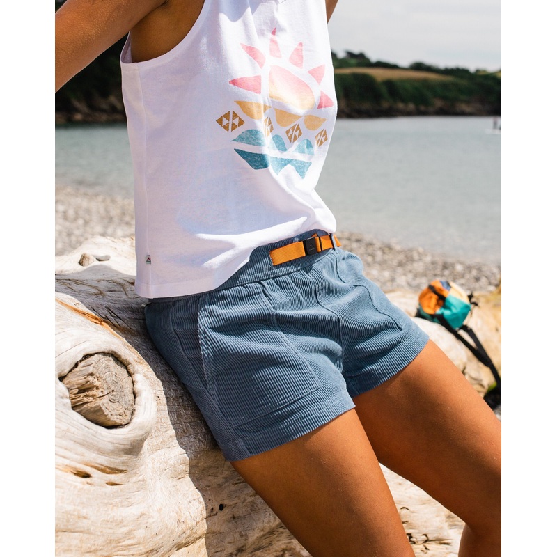 Del Sur Cord Short – Stone Blue