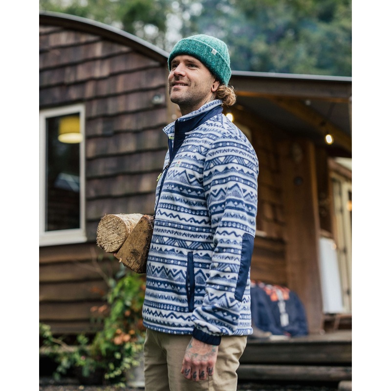 Ebb Recycled Polar Fleece – Mountain Geo Grey Blue