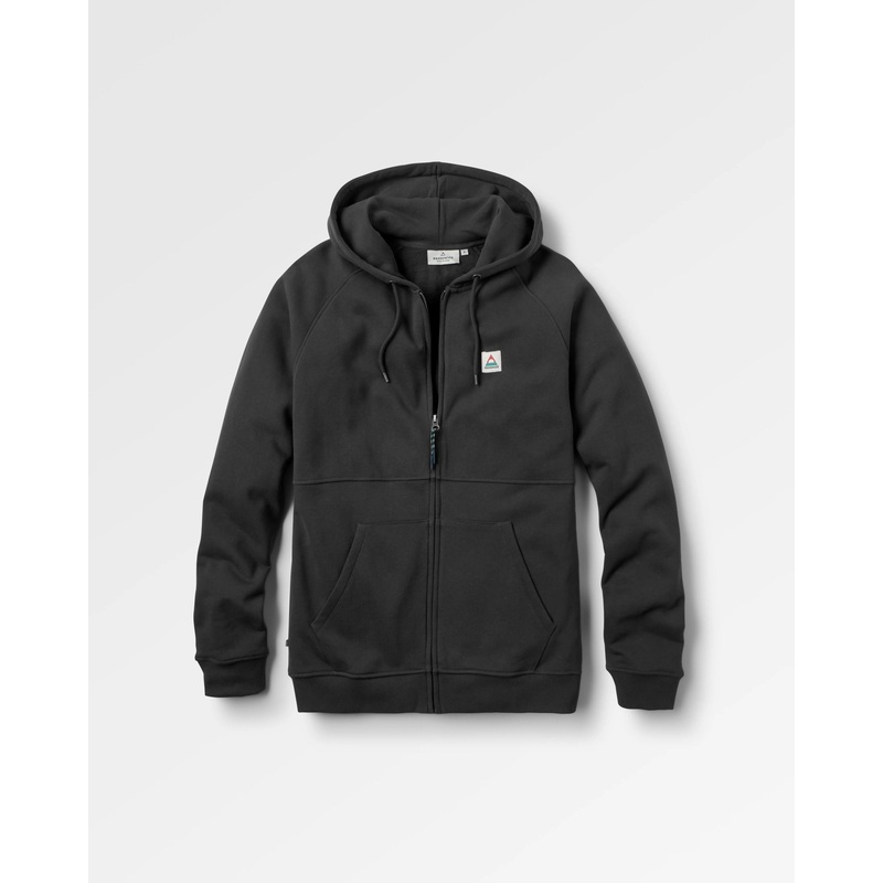 Heritage Full Zip Recycled Cotton Hoodie – Black