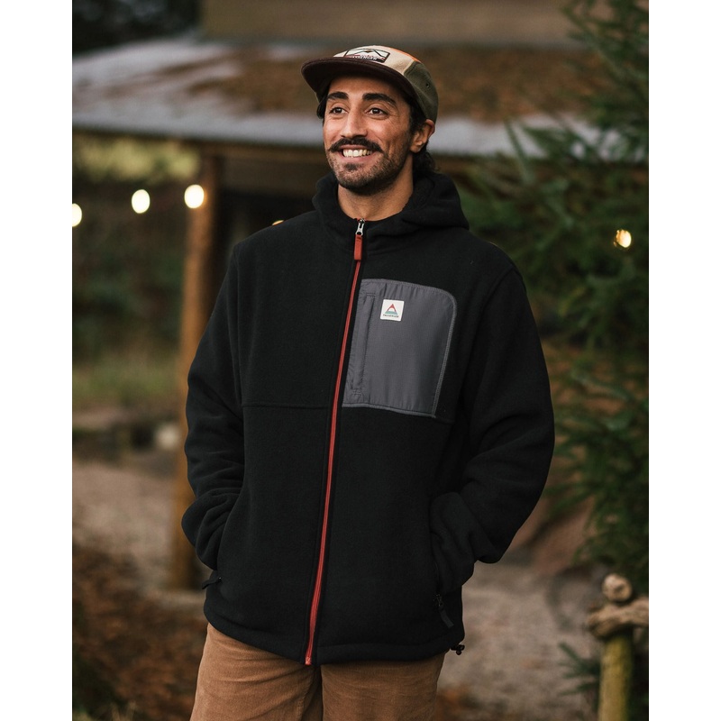 Loch Hooded Recycled Polar Fleece – Black