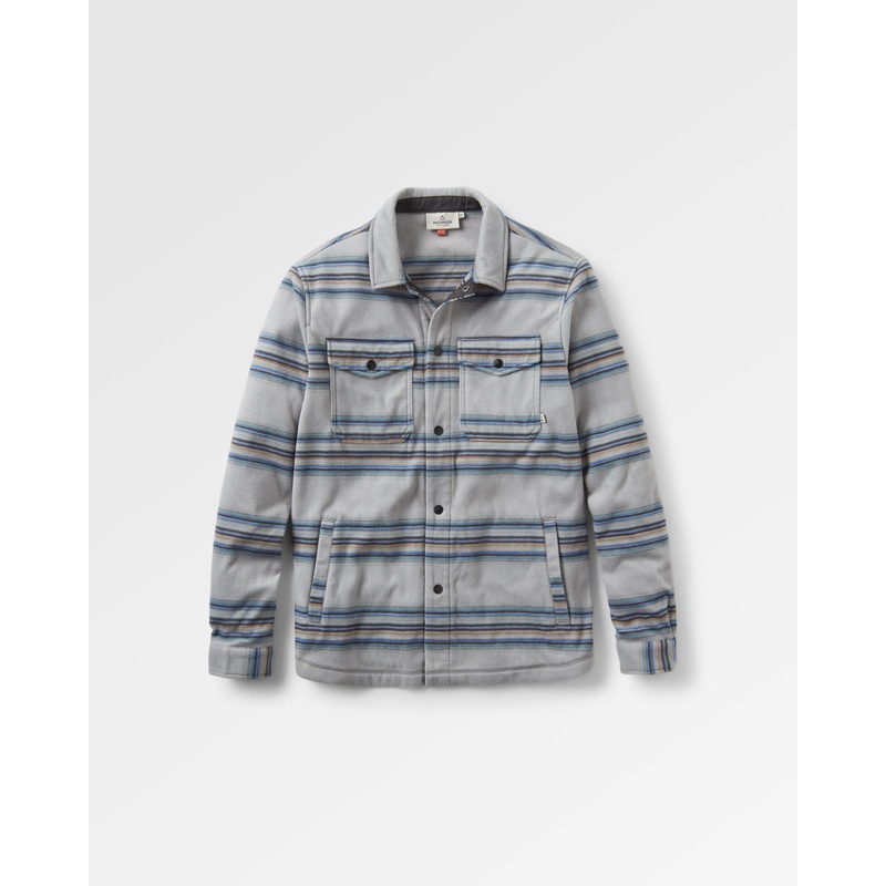 Maple Recycled Polar Fleece Shirt – Steel Grey Stripe