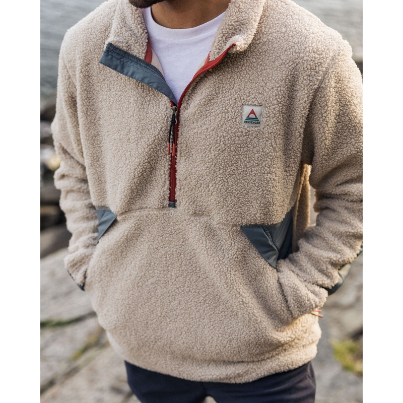 Muse Recycled Polar-Lined Sherpa Fleece – Pebble Grey