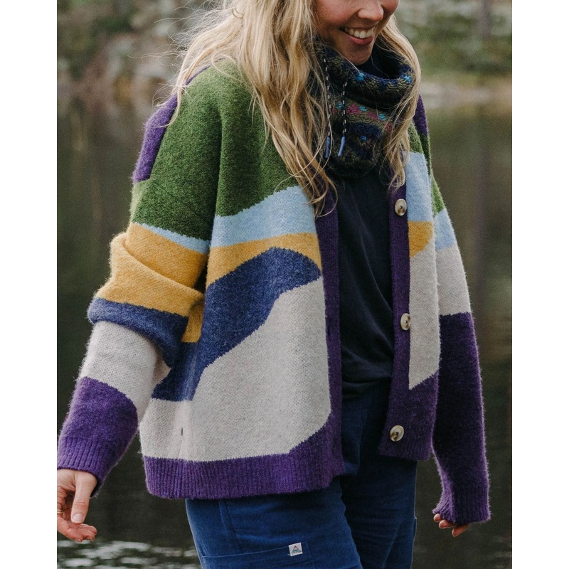 Scenic Recycled Knitted Cardigan – Scenic Deep Plum